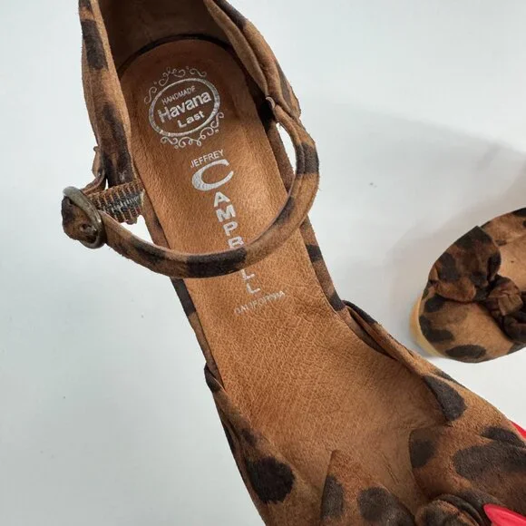 Jeffrey Campbell Daisy D Leopard Print Wood Platform Wedges - Size 7M - Picture 7 of 11